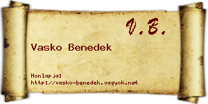 Vasko Benedek névjegykártya